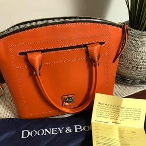SOLD Dooney & Bourke leather pumpkin domed purse